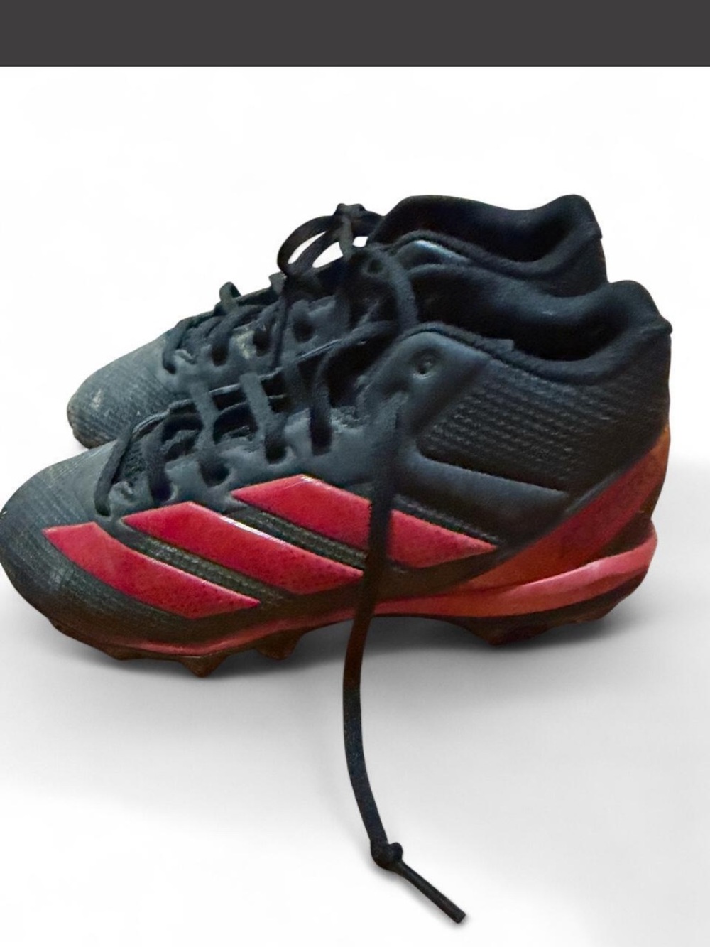 adidas Kids Black and Red Soccer Cleats